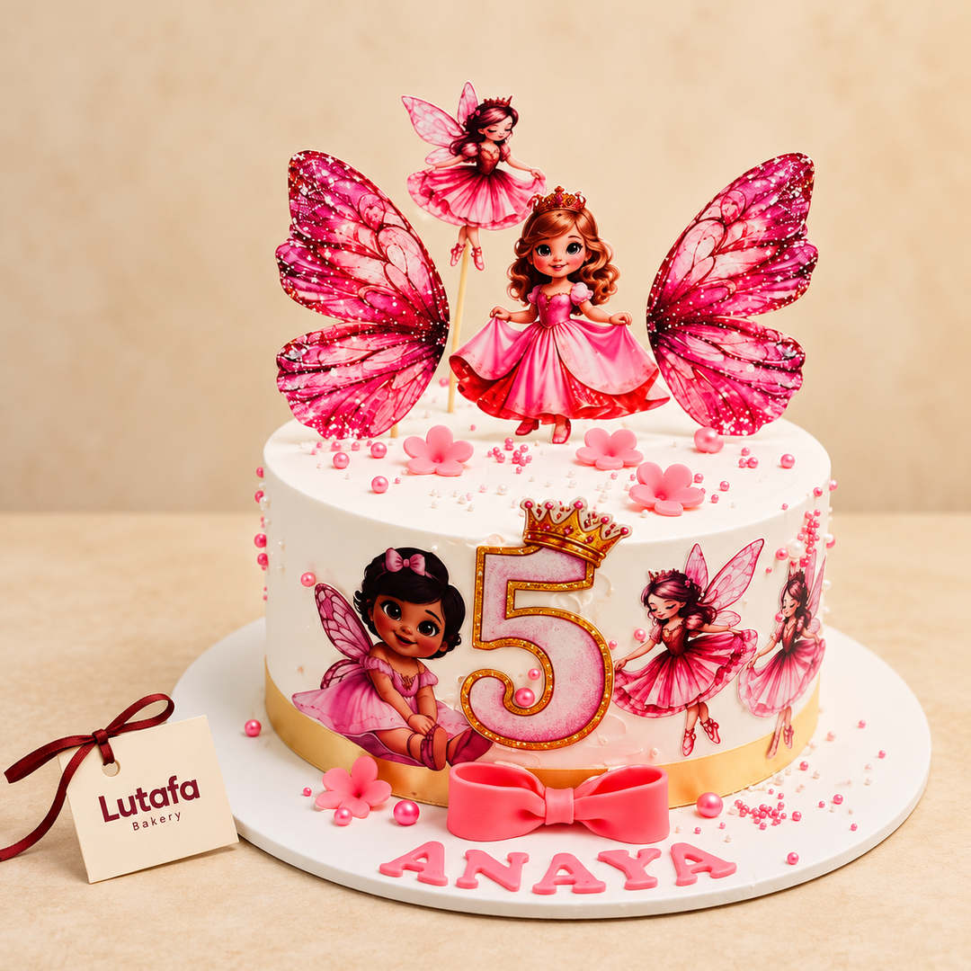 Pink Butterfly Fairy Birthday Cake