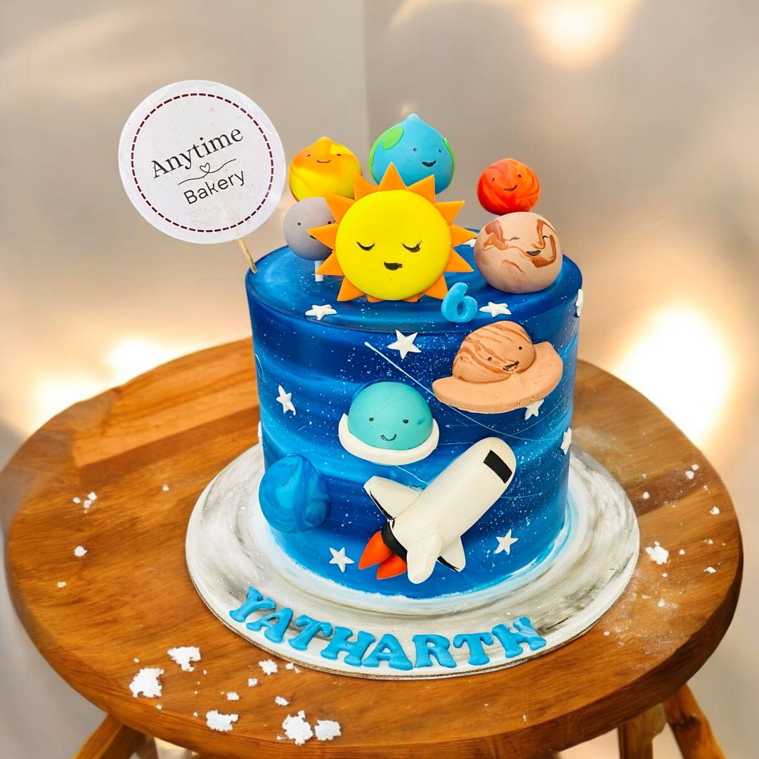 Space Geek Planets Theme Cake