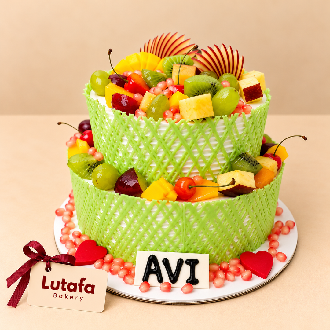 Fresh Delight Double-Tier Fruit Cake