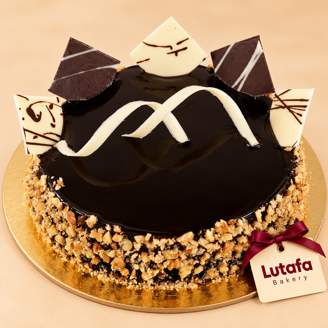 Chocolate Walnut Truffle Cake