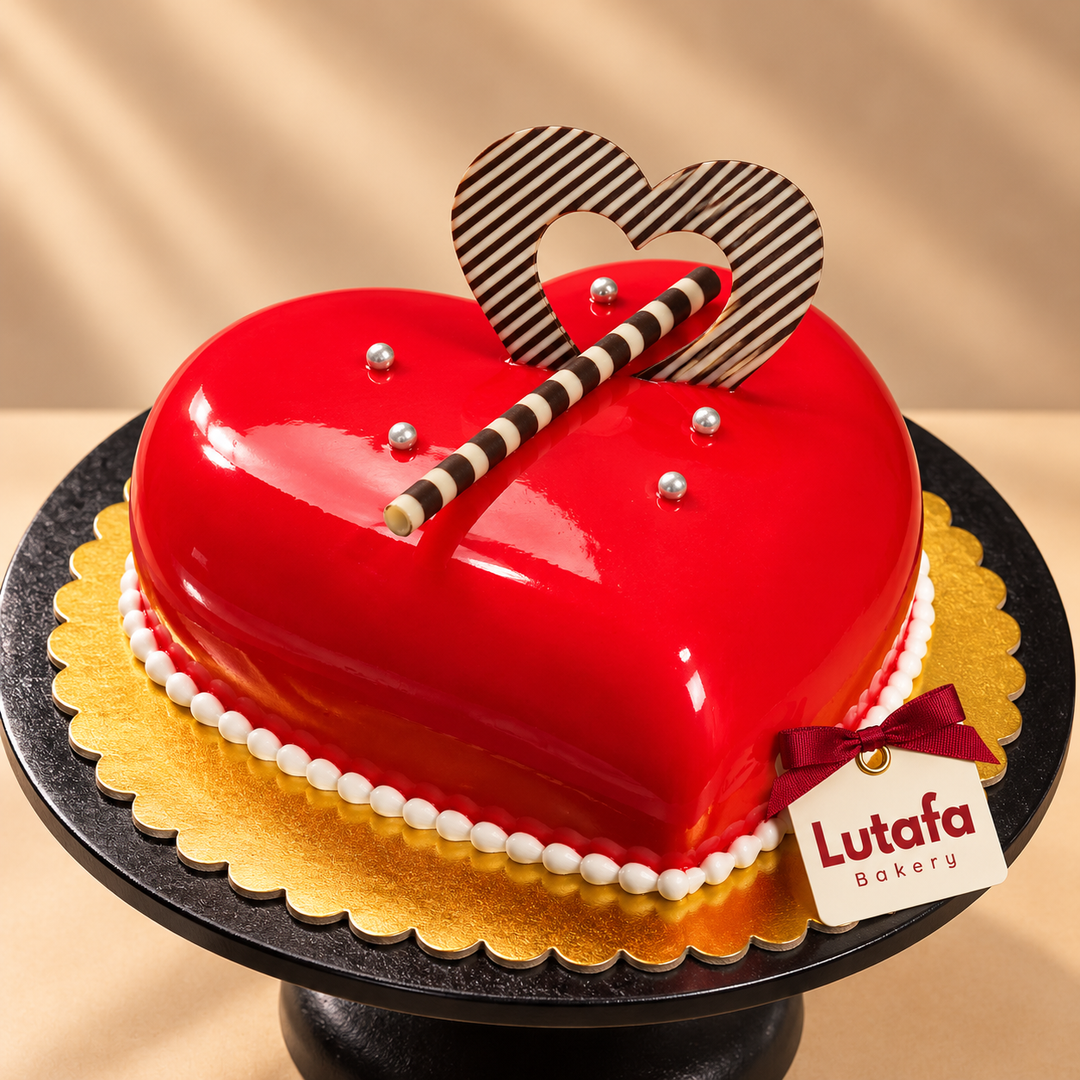 Strawberry Heart Shaped Cake