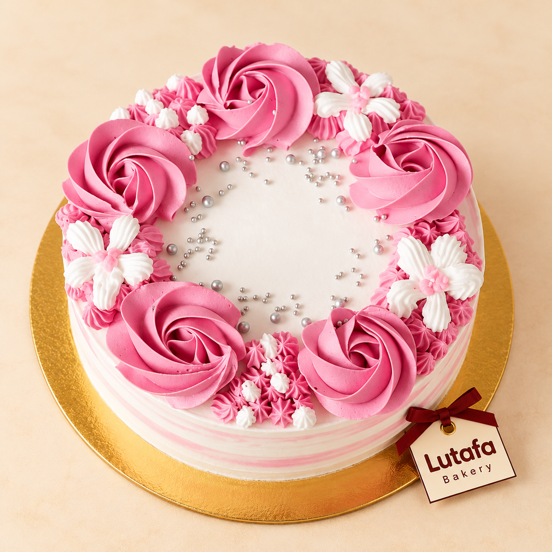 Memorable Cream Flower Cake