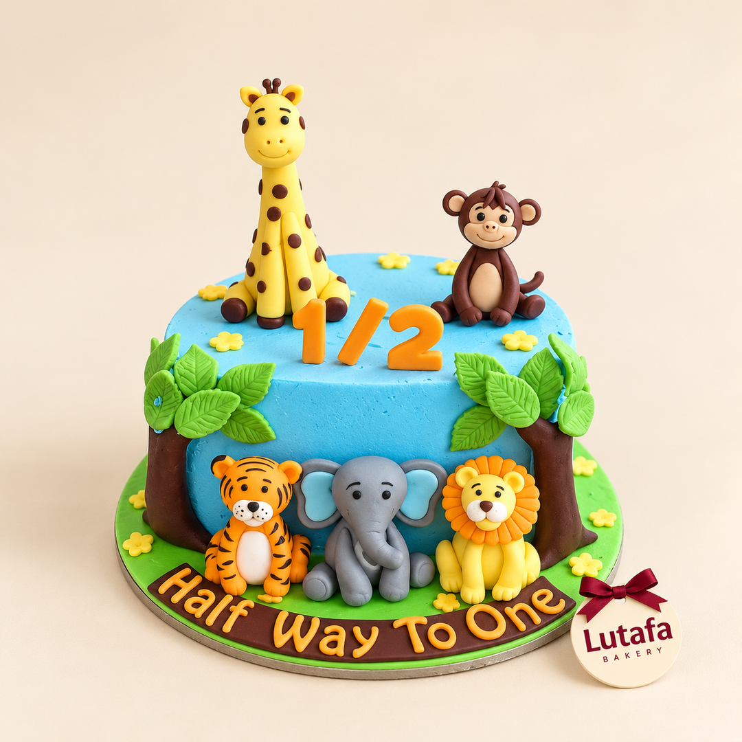 Jungle Animals Half Cake