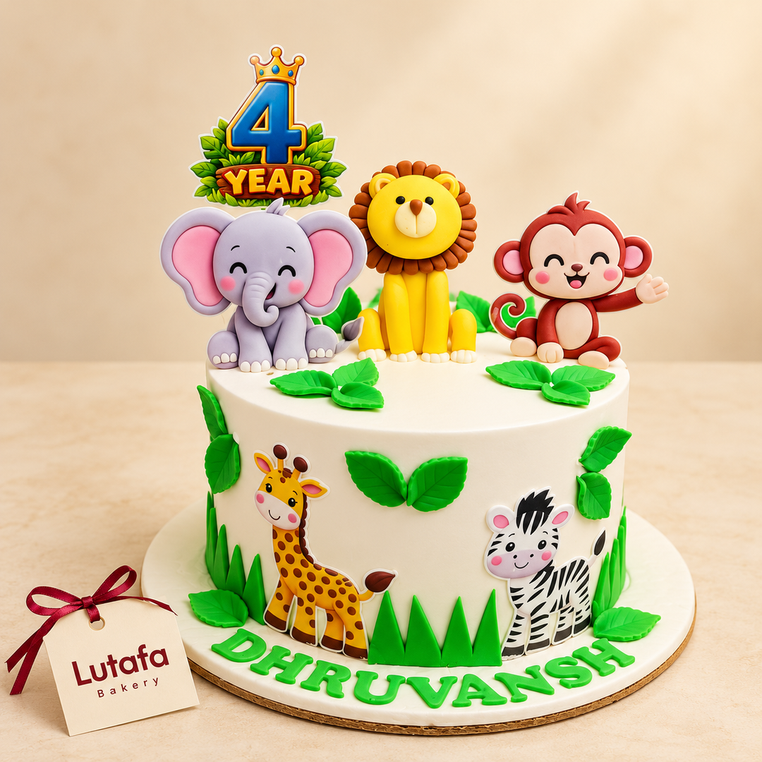Jungle Animals Birthday Cake
