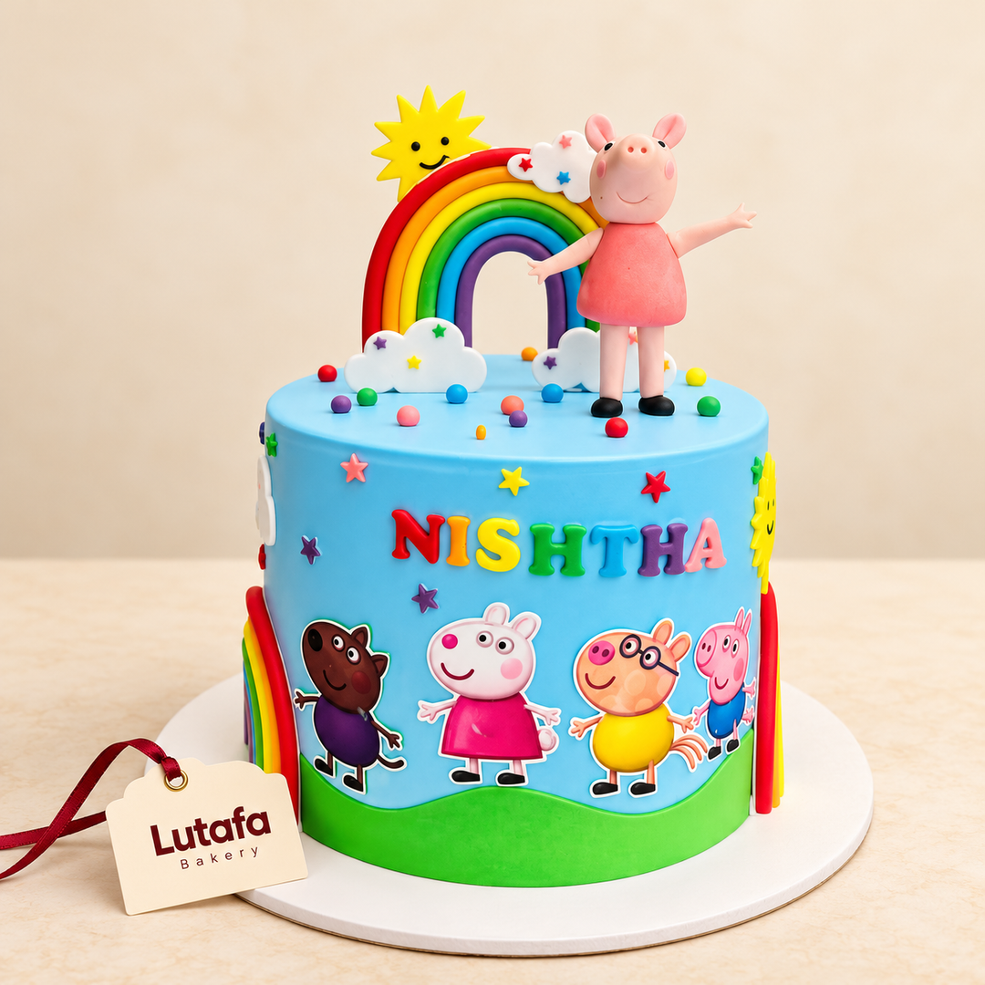 Peppa Pig Rainbow Birthday Cake