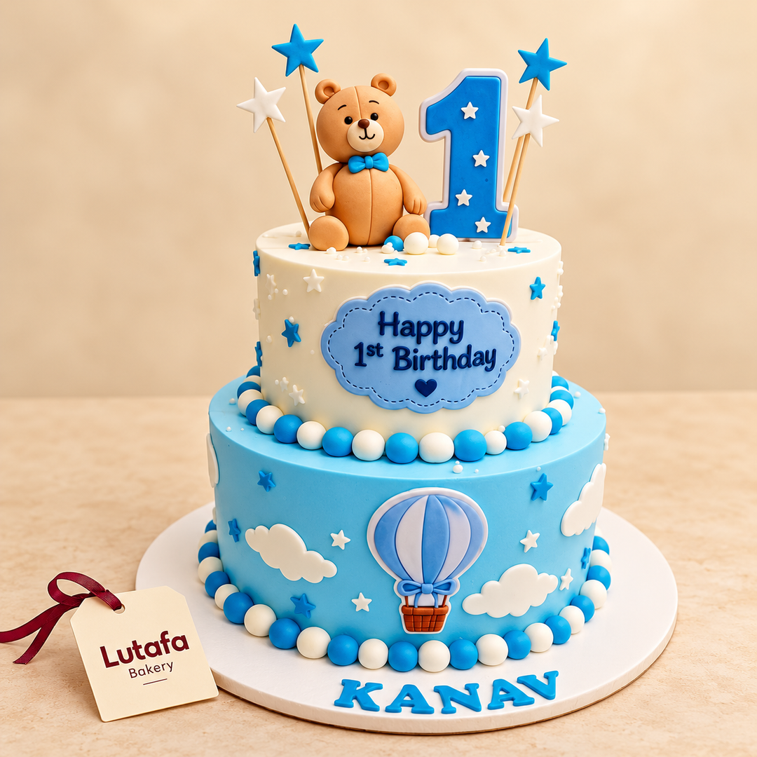 Teddy Bear First Birthday Cake