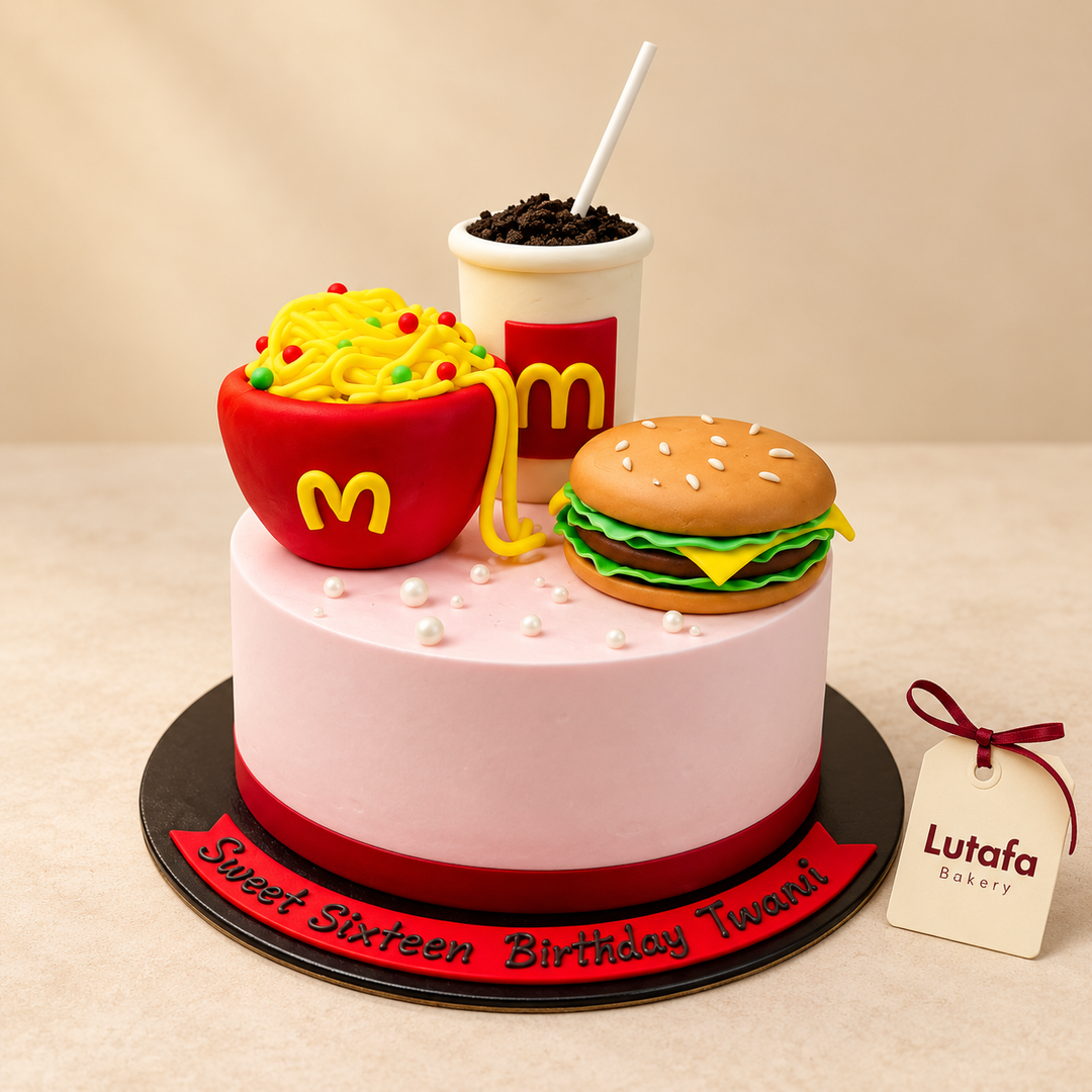 Fast Food Theme Birthday Cake