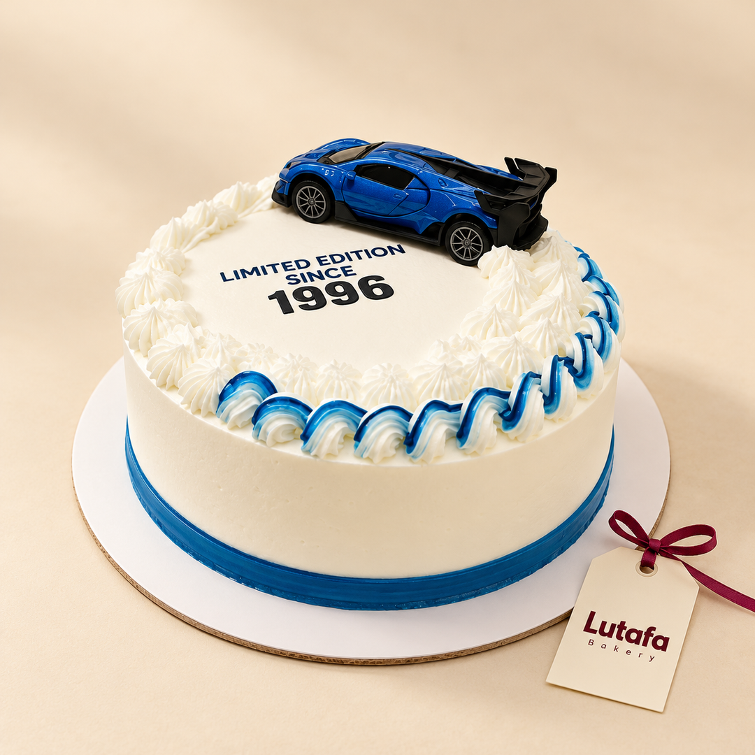 Blue Sports Car Birthday Cake