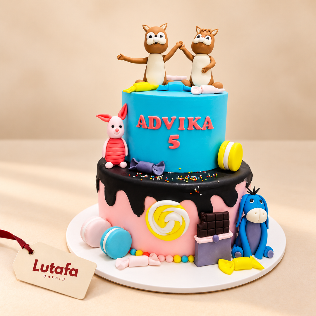 Cartoon Candyland Birthday Cake