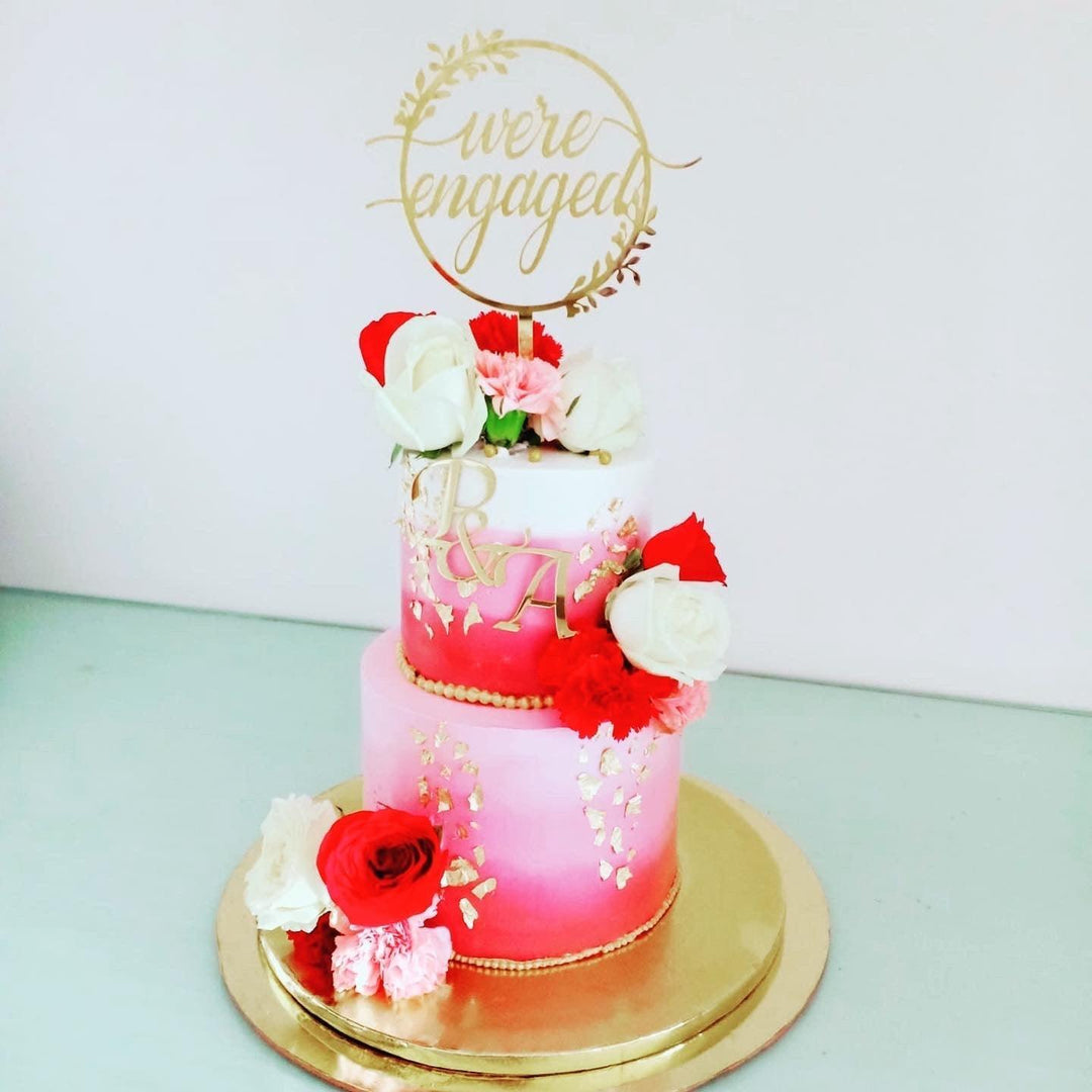 Red Engagement Cake