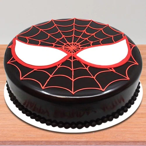 Round Shape Chocolate Spiderman Cake