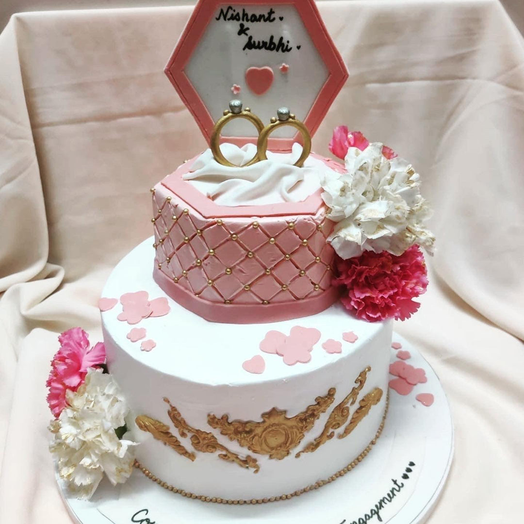 Real Life Engagement Cake